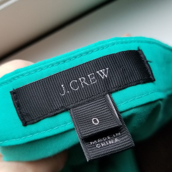 J Crew Turquoise Mini Skirt in Cotton Poplin 0 - Picture 13 of 13